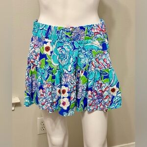 LILLY PULITZER MERRICK skirt, WORTH BLUE, MAY FLOWERS, size M
